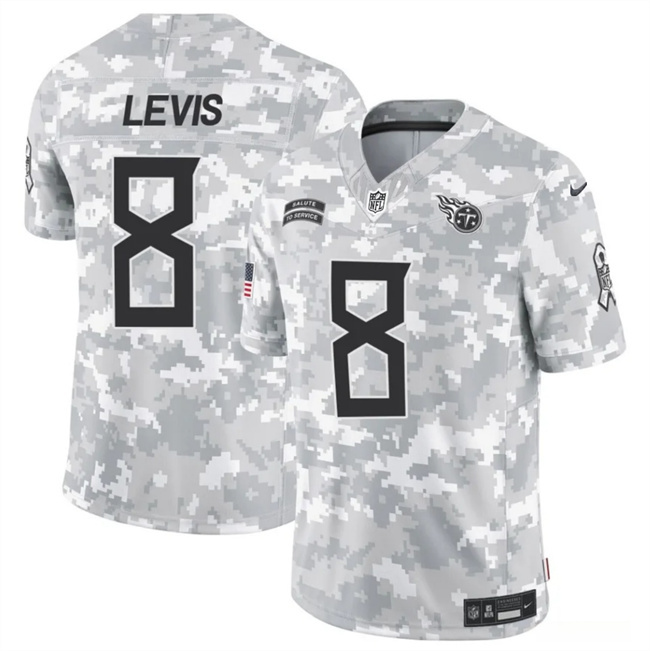 Men's Tennessee Titans #8 Will Levis Arctic Camo 2024 F.U.S.E. Salute to Service Limited Football Stitched Jersey